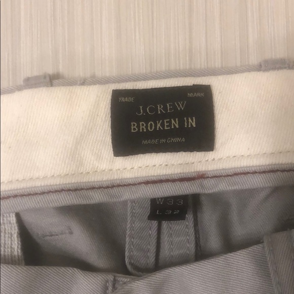 JCrew Broken In Chinos 33W 32L Light Grey - Picture 2 of 3